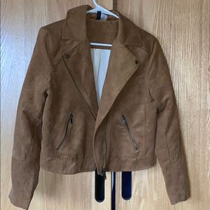 Brand new suede jacket with zipper.
